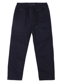 Allen Solly Junior - Boys Navy Slim Fit Solid Trousers Navy Blue