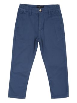 Allen Solly Junior - Boys Blue Slim Fit Solid Trousers Blue