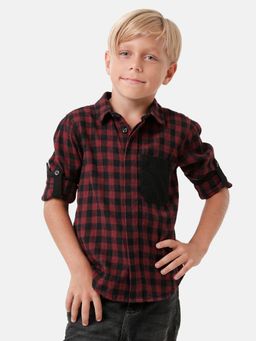 Kate & Oscar - Boys Flannel Checked Shirt With Contrast Pocket
