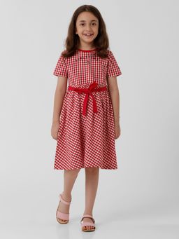 Kate & Oscar - Girls Gingham Checked Flared Dress