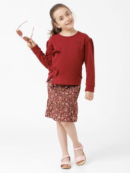 Kate & Oscar - Girls Floral Printed Skirt
