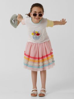 Kate & Oscar - Girls Layer Frilled Mesh Skirt