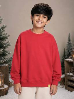 KiddoPanti - Boys Cotton Fleece Full Sleeves Solid Sweatshirts (Pack of 2)