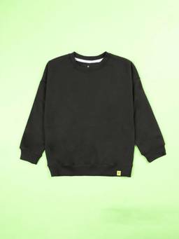 KiddoPanti - Boys Cotton Fleece Full Sleeves Solid Sweatshirts (Pack of 2)