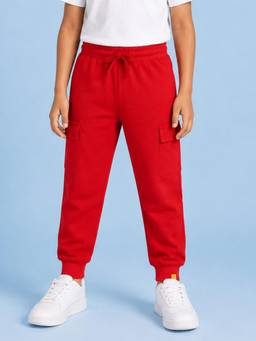 KiddoPanti - Boys Cotton Knit Cargo Pocket Joggers (Pack of 3)