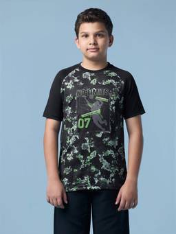 Technosport - Boy'S Printed Slim Fit Sports T-Shirt With Technolite - Black
