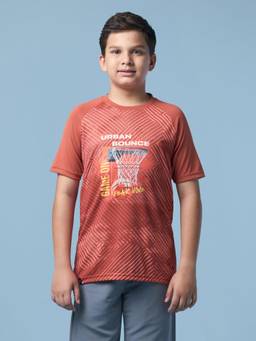 Technosport - Boy'S Printed Slim Fit Sports T-Shirt With Technolite - Red