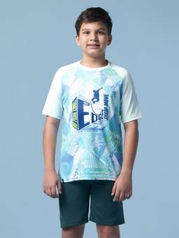 Technosport - Boy'S Printed Slim Fit Sports T-Shirt With Technolite - Off White