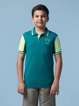 Technosport - Boy'S Solid Regular Fit Sports Polo T-Shirt With Technodry - Turquoise