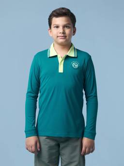 Technosport - Boy'S Solid Regular Fit Sports Polo T-Shirt With Technodry - Turquoise