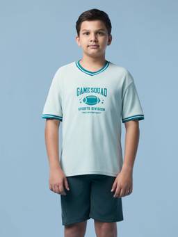 Technosport - Boy'S Solid Oversized Fit Sports T-Shirt With Matpiq - Green