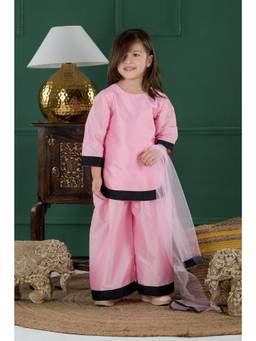 Foreverkidz - Gulaabi Sitara Sharara With Kurta & Dupatta
