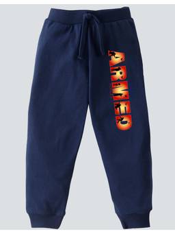 KAVEE - Pure Cotton Army Printed Bio Washed Joggers - Blue