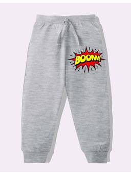 KAVEE - Pure Cotton Knit Boom Printed Biowashed Lounge Joggers - Grey