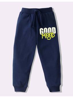 KAVEE - Full Length Good Mood Printed Lounge Joggers - Navy Blue