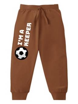 KAVEE - Pure Cotton Terry Biowashed Keeper Printed Joggers - Brown