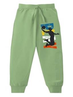 KAVEE - Pure Cotton Terry Biowashed Play Printed Joggers - Olive Green