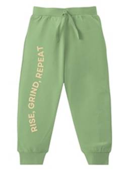 KAVEE - Pure Cotton Knit Rise Printed Biowashed Lounge Joggers - Green
