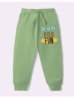 KAVEE - Full Length Run For Fun Printed Lounge Joggers - Olive Green