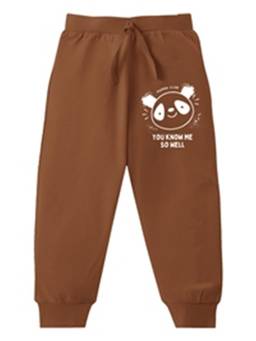 KAVEE - Pure Cotton Terry Biowashed You Know Me So Well Printed Joggers - Brown
