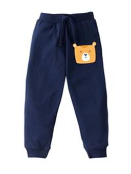 KAVEE - Pure Cotton Terry Biowashed Animal Printed Joggers - Navy Blue