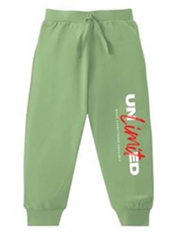KAVEE - Pure Cotton Terry Biowashed Unlimited Printed Joggers - Olive Green