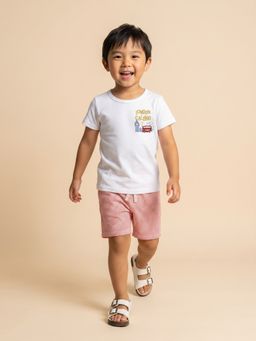 Nautinati - Boys' Cotton London Calling Printed T-shirt and Shorts Co-ord set