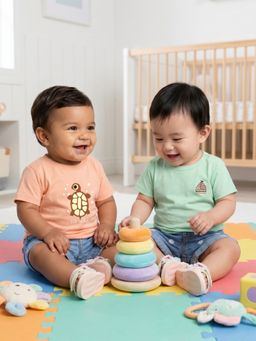 Nautinati - Boys' Pack of 2 Cotton Sea Animal Turtle Printed T-shirts