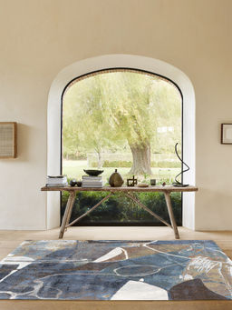 OBSESSIONS - Machine Made Contemporary Bedside Runner, Blue