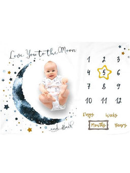 Elementary - Baby Milestone Cotton Bedsheet Moon Print - Multicolor