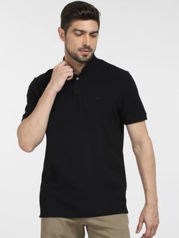 Selected - Black Slim Fit Henley T-Shirt