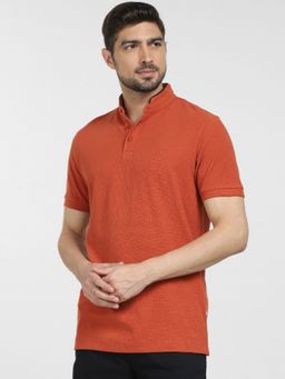 Selected - Rust Slim Fit Henley T-Shirt