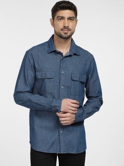 Selected - Dark Blue Denim Full Sleeves Overshirt
