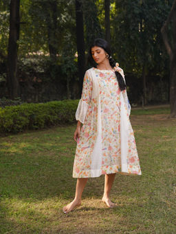 Dhaari by Deepika - Handwoven Cotton Silk Dress with Hand Paint