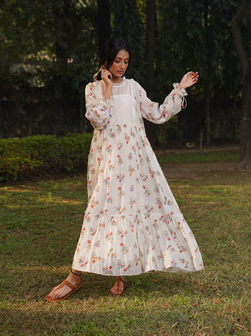 chinese dress ladies Velvet by Graham & Spencer Bayou Silk Cotton Voile Maxi Dress main image 0