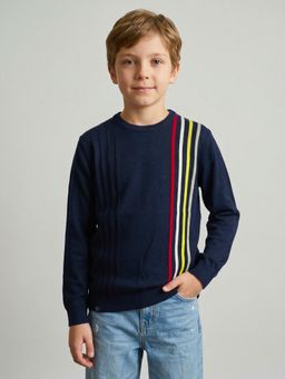 Monte Carlo - Boys Regular Fit Full Sleeve Crew Neck Lining Sweater