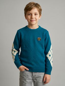 Monte Carlo - Boys Regular Fit Full Sleeve Crew Neck Jacquard Sweater
