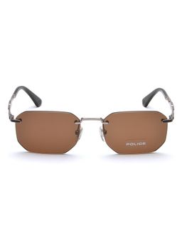 Police - Rim Less Hexagon Shaped Sunglasses for Men -SPLF69K55508SG (55)