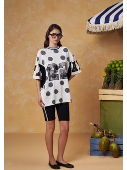 Muvazo - White 22 Pace Polka Dots T-Shirt and Shorts