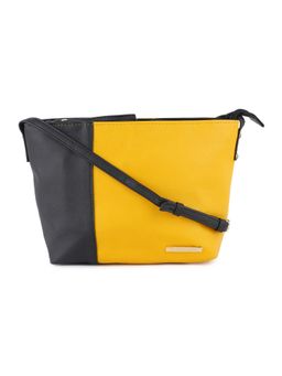 Lapis O Lupo - Black & Yellow Solid-Plain Sling and Cross bags