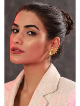 Zurooh - 18K Gold Plated Metallic Wing Earring
