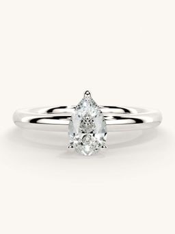 Valanova - White Gold Sterling Silver and Certified Lab Grown Diamond 0.50Cts Ring