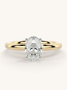 Valanova - Gold Sterling Silver and Certified Lab Grown Diamond 0.75Cts Ring