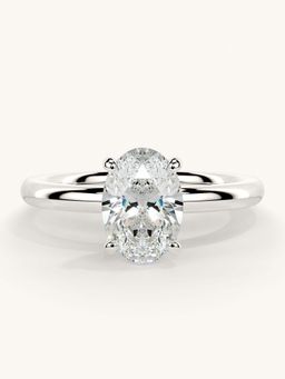 Valanova - White Gold Sterling Silver and Certified Lab Grown Diamond 1.00Cts Ring