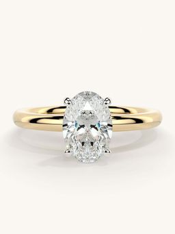 Valanova - Gold Sterling Silver and Certified Lab Grown Diamond 1.00Cts Ring