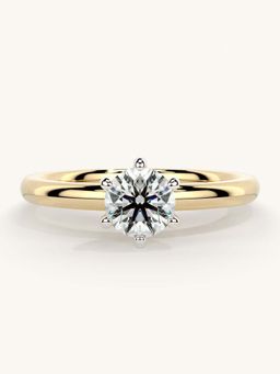Valanova - Gold Sterling Silver and Certified Lab Grown Diamond 0.50Cts Ring