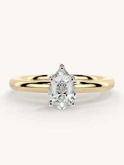 Valanova - Gold Sterling Silver and Certified Lab Grown Diamond 0.50Cts Ring