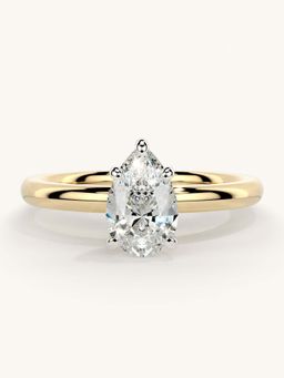 Valanova - Gold Sterling Silver and Certified Lab Grown Diamond 0.75Cts Ring