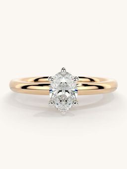 Valanova - Rose Gold Sterling Silver and Certified Lab Grown Diamond 0.50Cts Ring