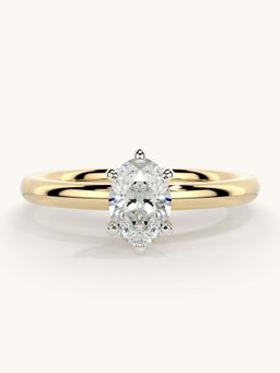Valanova - Gold Sterling Silver and Certified Lab Grown Diamond 0.50Cts Ring
